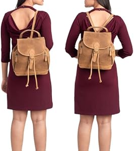 STILORD Allison Leren Rugzak Dames Vintage Kleine Daypack Backpack Handbag Hippe Rugtas City Dagrugzak voor Shopping Business Echt Leer Kleur:florida - bruin