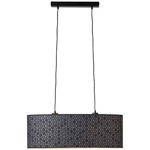 Suspension 2 flammes noir Galance E27 pour luminaires intérieurs