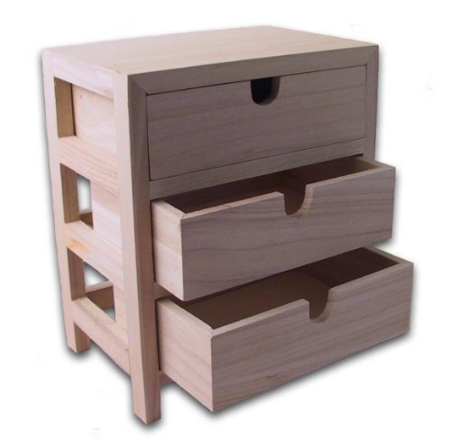 Preisvergleich Produktbild Rico Design Kommode mit 3 Schubladen / Holz-Rohling