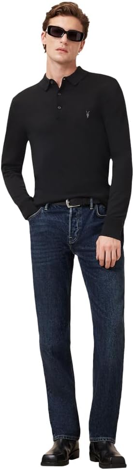 Allsaints Mens Mode Merino Ls Polo - Image 5