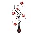 Polwer Wall Sticker Adesivi da Parete DIY Vaso Fiore Albero Cristallo Adesivi Murali 3D Home Decor (Nero A)