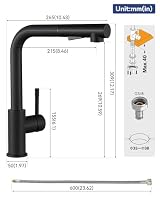 Sofetiy Wasserhahn Küche Schwarz, Hochdruck Küchenarmatur Ausziehbar – Ansicht 6