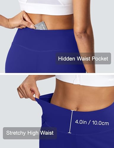 Image of ISEEGZ 15 inch /18 inch /21 inch Capri Pants for Women High Waist Wide Leg Yoga Capris with Pockets Stretchy Loose Fit Casual Workout