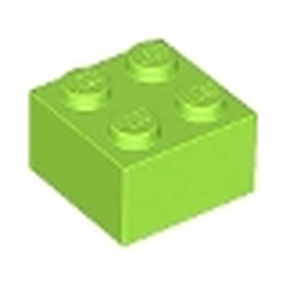 LEGO Brick 2 x 2, Part 3003, Multiple Colours Available (Lime, 10, count)