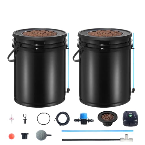 VEVOR DWC Hydroponics Grow System, Hydroponic Growing System with Top Drip Kit, Deep Water Culture 5-Gallon 2 Buckets, with Air Pump, Air Stones and Water Level Device for Leafy Vegetables by VEVOR - Image 9