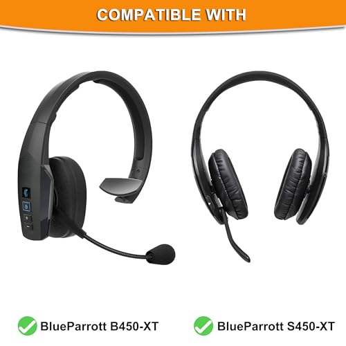 Defean Juego de Almohadillas para Auriculares BlueParrott B450-XT Kit Mod B450-XT Almohadillas + Espuma Micrófono para Auriculares BlueParrott B450-XT, Cuero Proteico Suave para Cancelación de Ruido miniatura 2