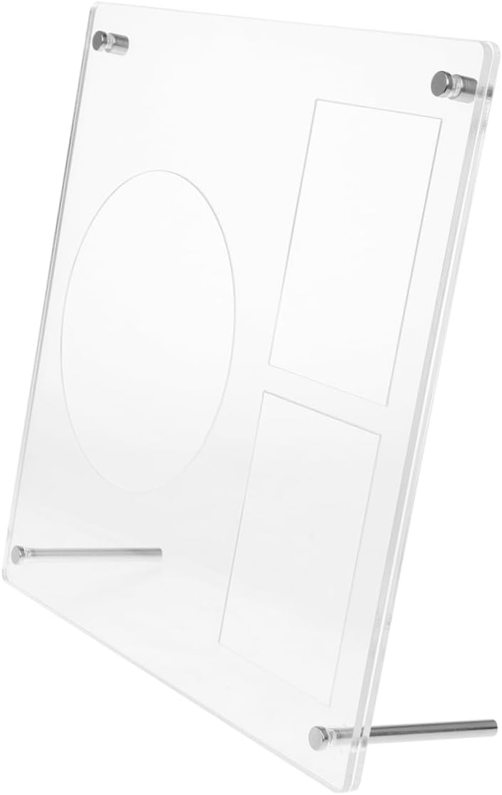 INOOMP Acrylic Photocard and CD Holder Stand with 3-tier Slot Display, Protective Album Frame for Kpop and Vinyl Record Display, 1 CD + 2 Small Cards Organizer for Home and Collectors