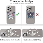 TACOMEGE Porte-phone transparent clair Poignées de bague, support de bague de doigt pour téléphones cellulaires Accessoires de tablette (Round-Clear)
