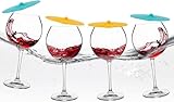 Floating Wine Glasses for Pool with Lids (Set of 4) 21oz Shatterproof Tritan Plastic BPA-Free Reusable Floating Cup for Hot Tub, Beach, Camping & Summer Parties Large Poolside Glass Outdoor Set