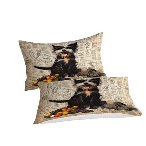 Housse de couette 3d journal rétro avec taies d'oreiller parure de lit double 200x200