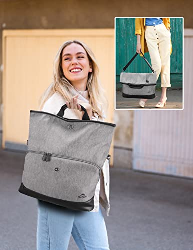 Messenger Bag For Women Crossbody, 2 In 1 Convertible Laptop Tote Bags 15.6 Inch Computer Briefcase Carrying Case With Shoulder Strap, Large Handbags Stylish Lady Satchel For Travel Work, Grey #TOP1