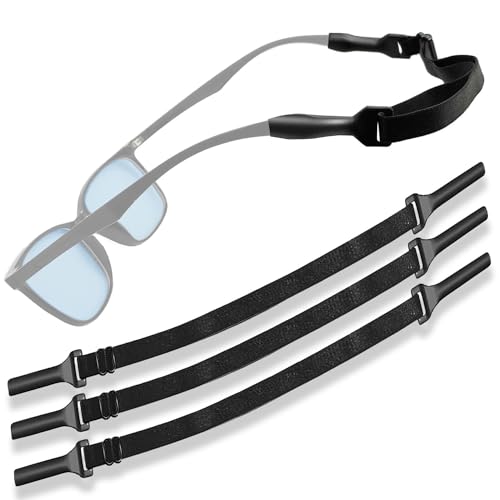 KT Deals Pacote com 3 alças ajustáveis para óculos, alças elásticas universais para óculos/óculos de