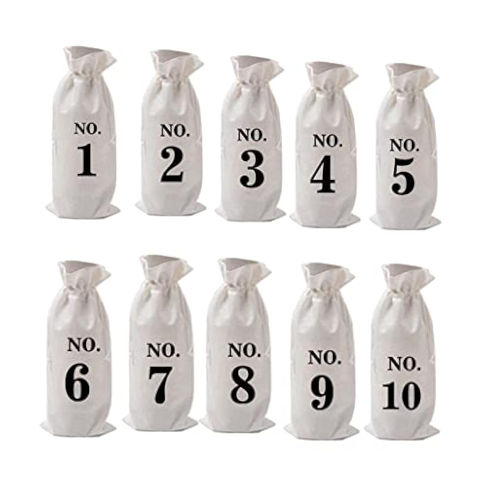 10 Pieces Natural Burlap Wine Bottle Bags with Gift Tags