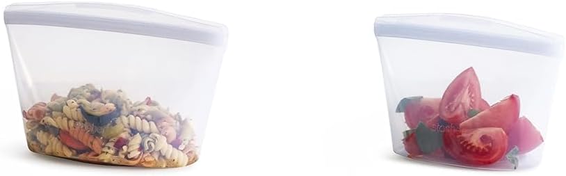 Stasher Reusable Silicone 4 Cup and 2 Cup Storage Bowls, Microwave and Dishwasher Safe