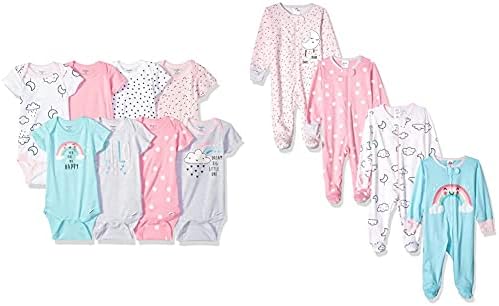 Gerber 8-pack Short Sleeve Onesies and 4-Pack Sleep 'N Play Clothing Bundle