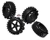 J&A Racing International T3 Mamba FG Modelsport Marder, Leopard & Carson Cars Set mit 4 Rädern und Reifen, Schwarz, 125mm Diameter