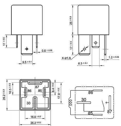 Relé de 4 pines V23134-J59-X431 con base de alta conductividad para 12V y 70A 2