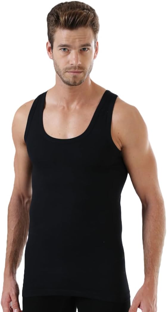 2 Units Premium Men's Tank Top Undershirt 100% Cotton Made in Turkey - Athletic Sleeveless A-Shirt Muscle Shirt Jersey image 5