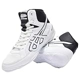 BIAJIAZHUA Boxing Shoes for Men/Women,Fashion Wrestling Shoes Soft Lightweight Breathable Comfortable Non-Slip,Boxing Boots Waterproof Wear-Resistant(Color:White,Size:8.5)
