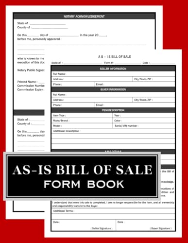 As-Is Bill of Sale Form Book: Simple Legal Templates for Vehicle, Equipment & Personal Property Sales | No Warranty Sale Agreements | 50 Forms for ... for Personal Property | Proof of Ownership