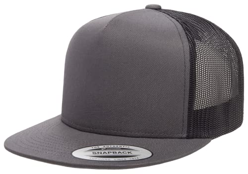 The Hat Pros Yp Classics Yupoong 5 Panel Classic Trucker Cap (Charcoal/Black)