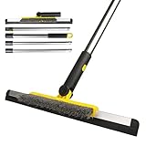 Floor Squeegee Scrubber Shower Squeegee with Grout Brush.14 Squeegee Broom and 55" Stainless Steel H