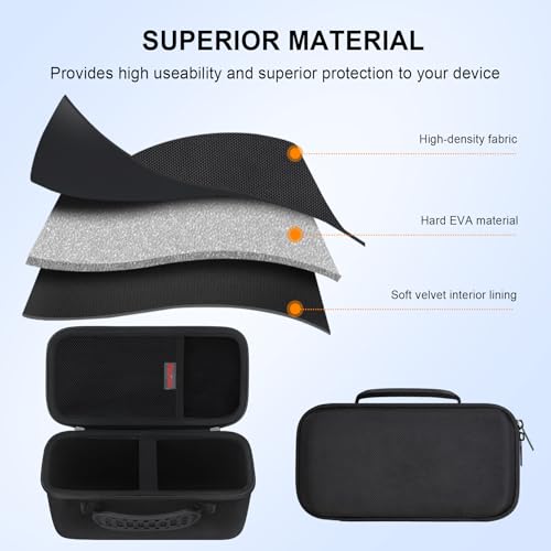 Elonbo Carrying Case ​for Marshall Middleton/Middleton II Portable Bluetooth Speaker, Wireless Speaker Hard Travel Protective Bag Storage Cover, Extra Mesh Pocket Fits Charging Cable, Black by Elonbo - Image 5