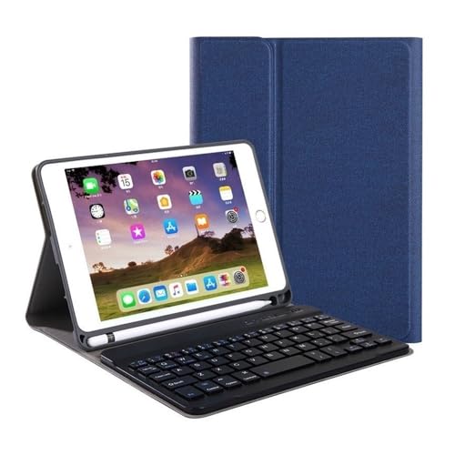 NXCVBNKZJ kuaijiexiaopu QWERTY-Tastatur, Stiftschlitz, Stoffstruktur, Schutzhülle, geeignet for iPad Pro 11 Zoll 2018–2022, universell(Blue+Keyboard)