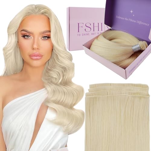 Fshine Weft Hair Extensions Human Hair, 24 Inch 60 g