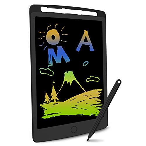 Richgv LCD Writing Tablet, 10 Inch Colorful Update Digital Electronic Graphics Tablet Ewriter with Anti Screen Lock Mini Board Handwriting Pad Suitable for Kids and Adults(2 Battery) (Black)