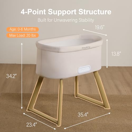 image for Maydolly Smart Soothing Baby Bassinet – Smart Newborn Bassinet with 
