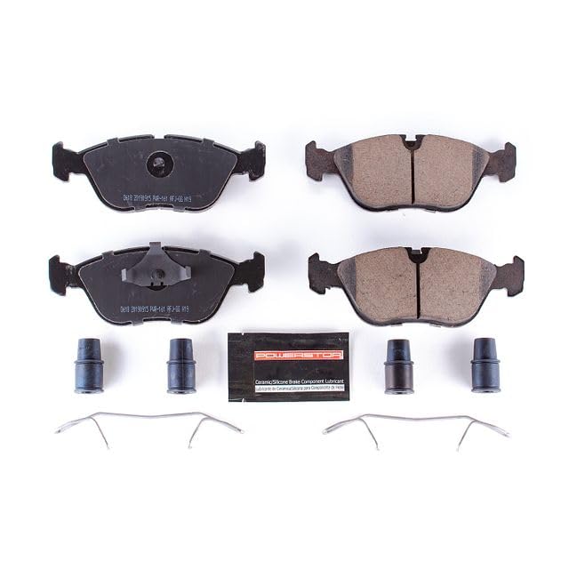 Image of PowerStop Front Brake Pads for Volvo 850 1993-97 |C70 1998-04 |S70 1998-00 |V70 1998-00 - Z23 Carbon-Fiber Ceramic Brake Pads with Installation Hardware, Z23-618