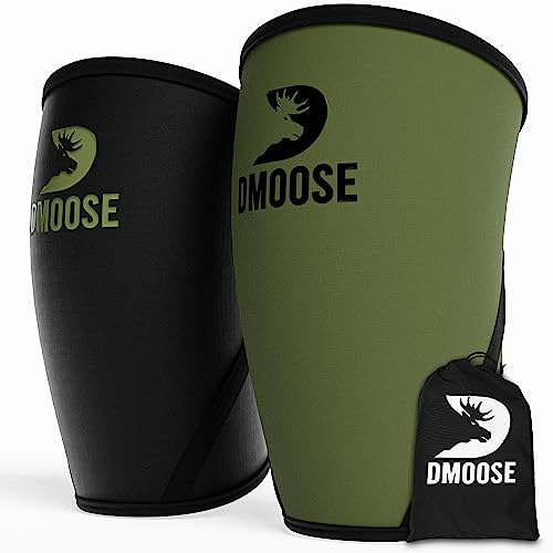 DMoose Knee Sleeves for Men & Women, Perfect for Weightlifting, Powerlifting, Squats. IPL Approved, 7mm Thick, Reversible. Best for Lifting & Gym Workouts. Provides Compression & Support for Squatting