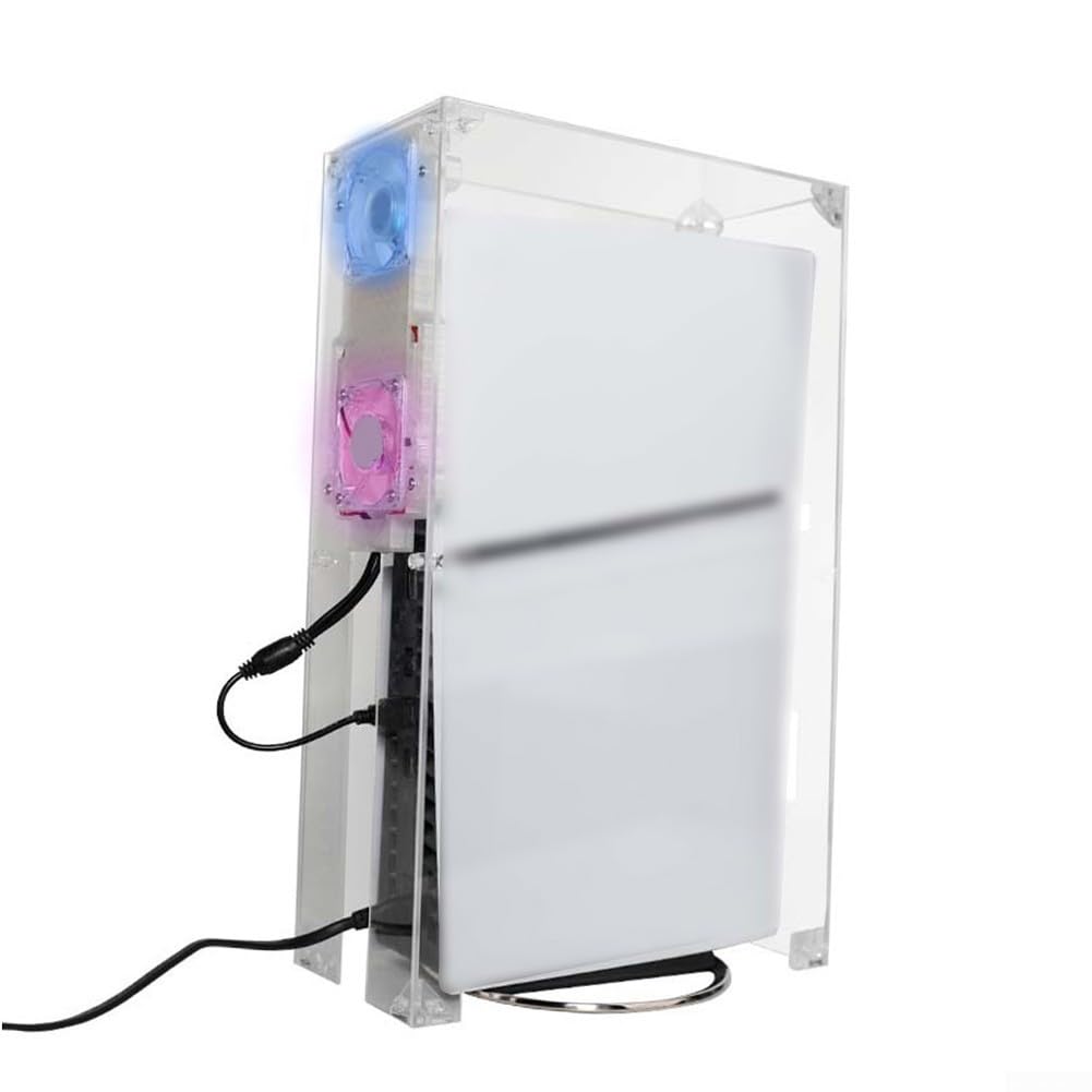 Cover in policarbonato trasparente compatibile per PS5 Slim per prestazioni termiche bilanciate e protezione continua contro l'ingresso di polvere