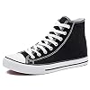 ZGR Men’s High Top Canvas Sneakers Lace Up Classic Casual Walking Shoes (Black, US11)