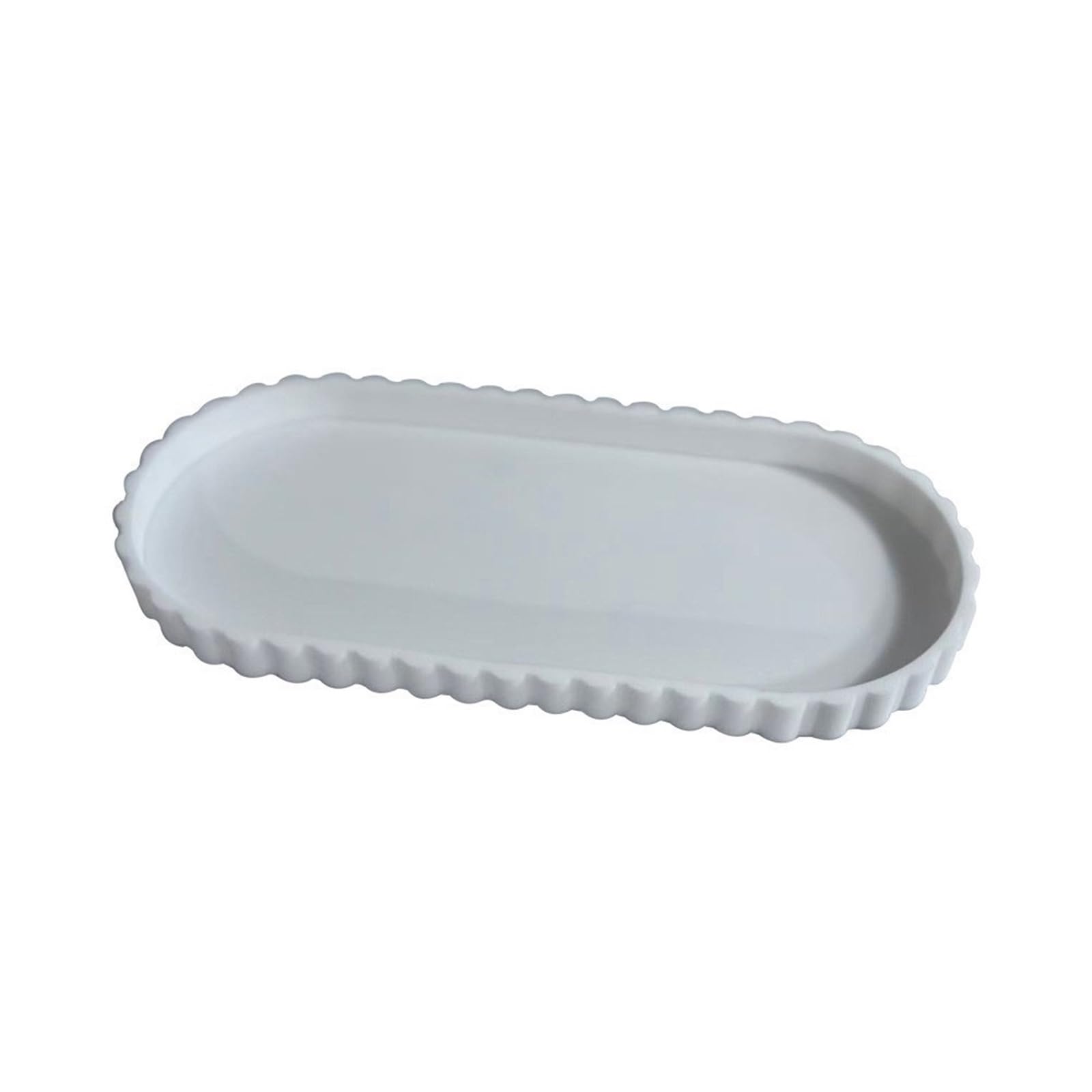 Silicone Bathroom Tray Marble Wave Edge Oval Silicone Storage Tray