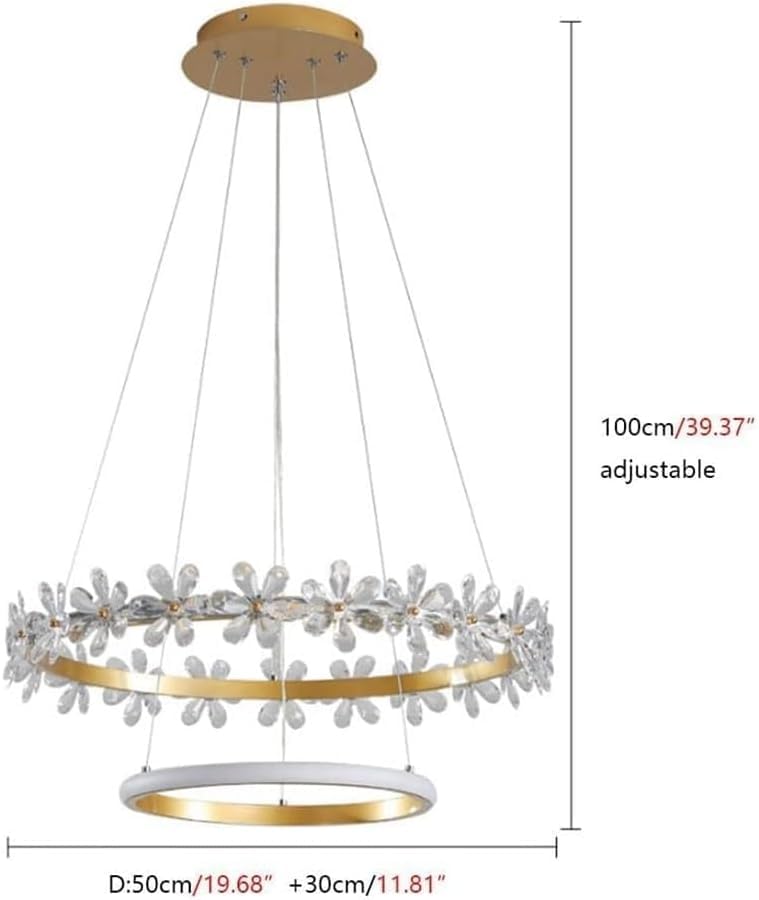 Lustre moderne à LED réglable pour ajuster l'éclairage de votre table dorée - 7