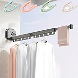 Séchoir à linge « Travel Style » : design pliable, très facile à utiliser. La conception d'aspiration sous vide permet une installation facile en seulement une minute. Il peut être installé rapidement lorsque vous avez besoin de sécher ou d'accrocher vos vêtements à l'hôtel, et la technologie d'adsorption sous vide assure une fixation sûre et stable sur toute surface lisse.