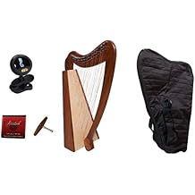 Celtic Cross Irish Strung Harp 38 Strings Pro Quality Solid Rosewood Irish Celtic Cross Strung Harp + Caitlin Cross Strung Harp Nylon Case & Clip-on Chromatic Tuner