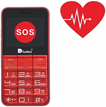 Dtudao GSM Elderly GPS Cell Phone Tracker with SOS,FDA Certified Heart Beat,Oxygen Monitor,Pedometer,Perfect for Senior, Teenagers and Outdoor Sports Adventures - a Waterproof Pouch Giveaway (Red)