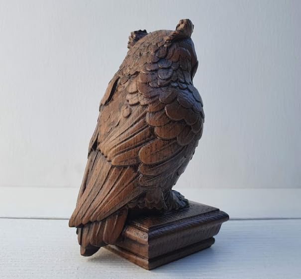 Owl Wooden Finial for Staircase Newel Post, Owl Finial Bed Post, Owl Statue Gift by Blackperlcrafts
