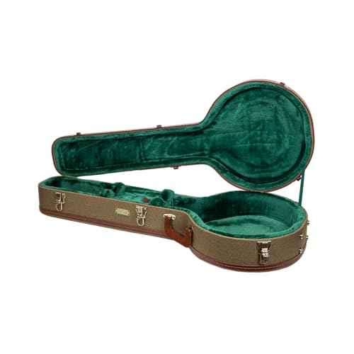 image for Crossrock Master Series 5-String Resonator Banjo Case | Olive Green Tw