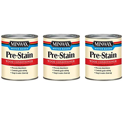 Minwax 618514444 Water-Based Pre- Stain Wood Conditioner, Quart (Three Pack)