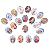 STOBAZA Accesorios de Joyería Católica Virgen María 20 Piezas Aleación Orificio Redondo para Pulseras Collares y Pegatinas Decorativas Estilo Retro