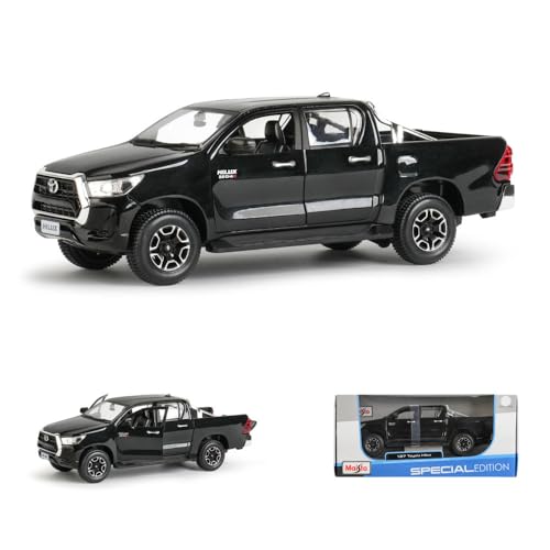Xiangtat 1:27 Model Car Toyota Hilux Alloy Pickup Truck Diecast Off-Road Vehicle Car Crafts Decoration Collection (Toyota Hilux Black)