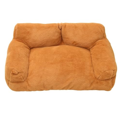 Haustiersofa, Geeignet for Alle Jahreszeiten Mit Rutschfester Unterseite Und Waschbarem Katzenbett Oder Hundebett Geschenk for Süße Haustiere(Brown, 55 * 40 * 26)