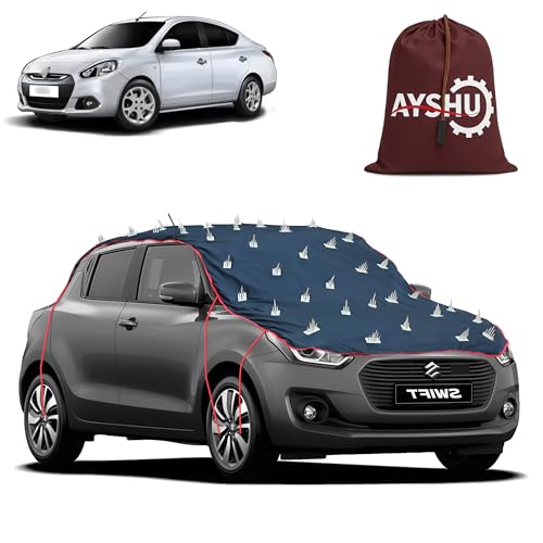 Image of AYSHU Water-Resistant Spike Car Cover for Renault Scala - Protects from Dogs, Monkeys, Dust, Sunlight & UV - Full Roof Universal Fit