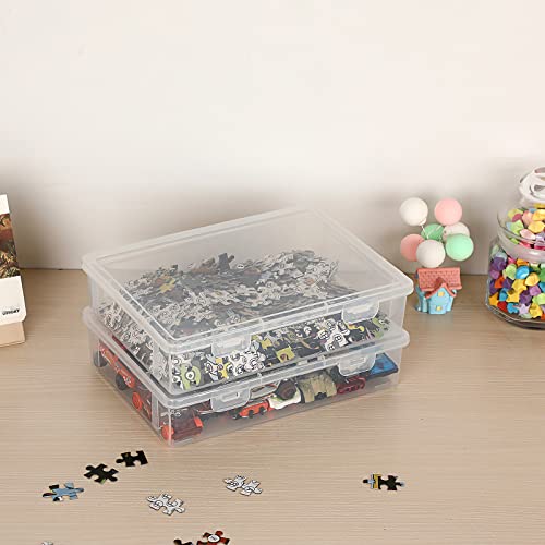 Btsky Clear Plastic Storage Box With Flap Lid, Multipurpose Craft Organizers And Storage Box Art Supply Storage Organizer Plastic Sewing Box For Beads Pencils Notebooks, 6 Pack Small #TOP4