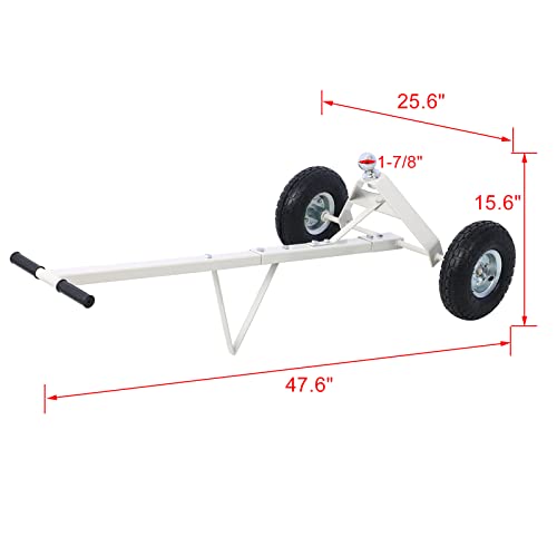 Trailer Dolly With 1-7/8 In Ball, 600Lb Gross Towing Weight Trailer Dolly Mover With Pneumatic Tires,Heavy Duty Trailer Mover For Car, Rv, Boat, Gray #TOP5