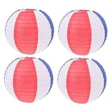 FOYTOKI 4個折りたたみ式 色紙ランタン 風 レストラン装飾用 吊りランタン 家用 パーティー装飾 屋内屋外対応